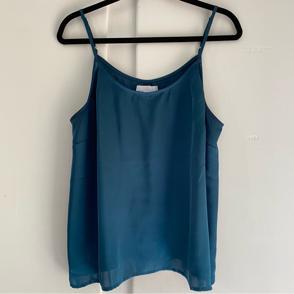 Nordstrom Rack Teal Satin Spaghetti-Strap Camisole for Women L